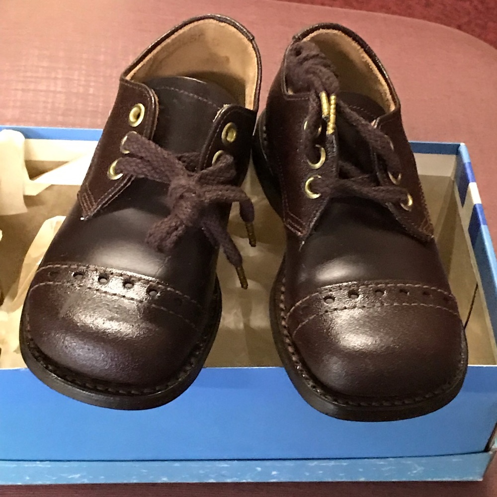 NIB Child Life Brown Leather Shoes Boy’s 7C